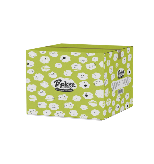 POPLAY Caramel & Pistachio Popcorn Box – 12 Pack Box
