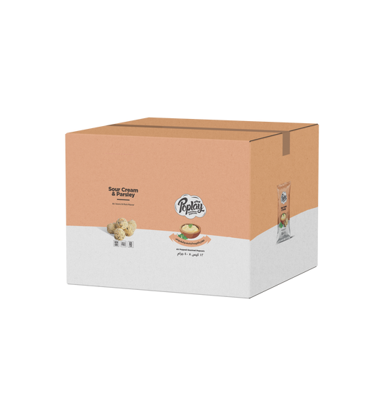 POPLAY Sour Cream & Parsely Popcorn – 12 Pack Box